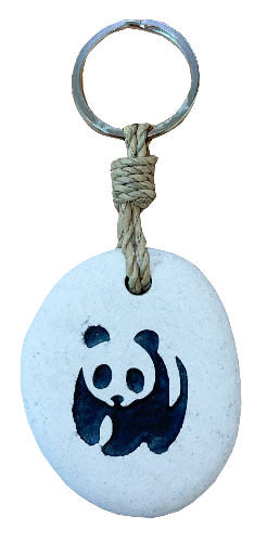 Engraved Stone Keyring - Panda