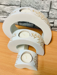 White Tea Light Holder - Set of 3