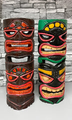 Natural/Red/Green Tiki Mask