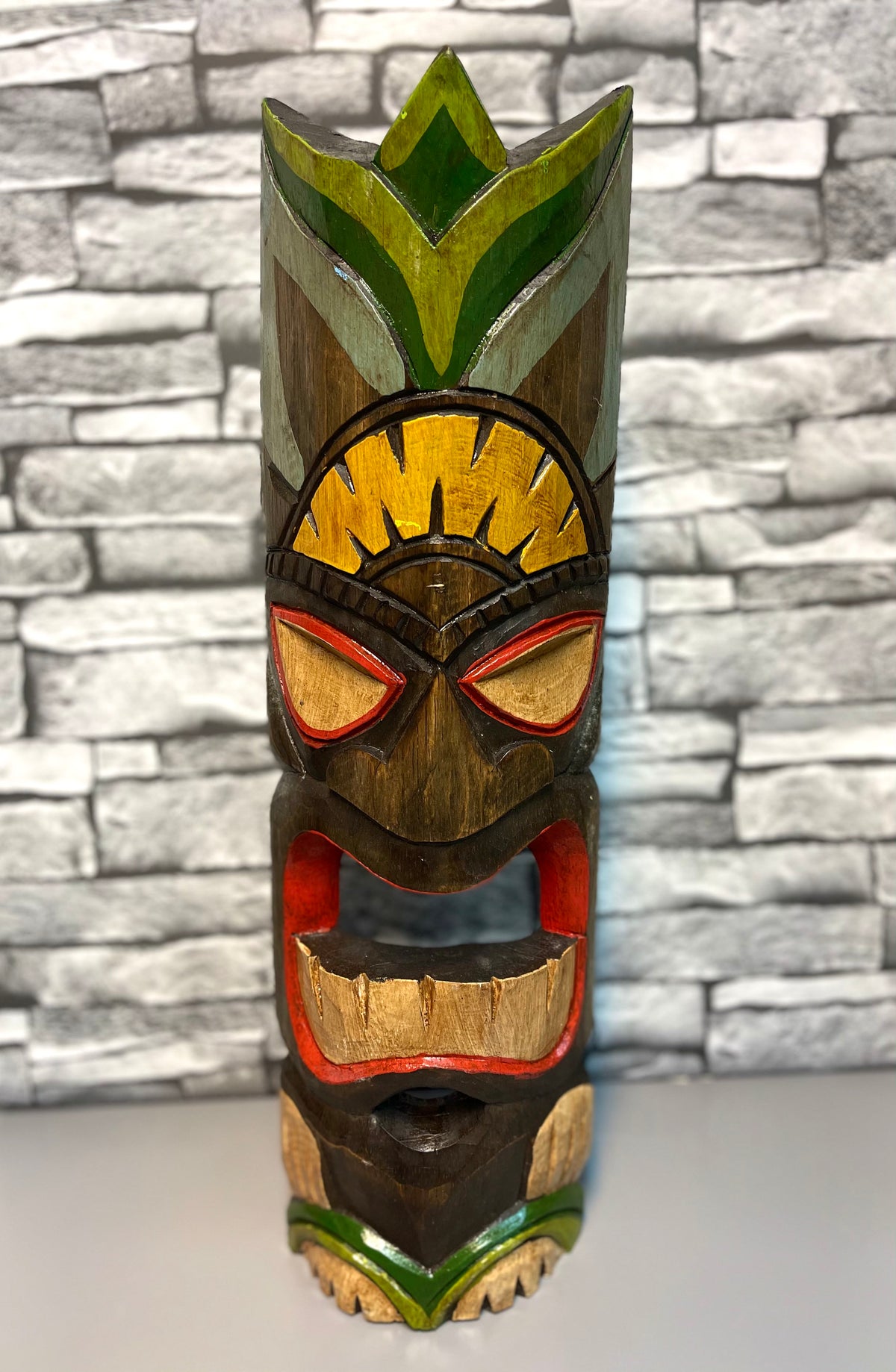 Tiki Mask - Brown/Green/Yellow