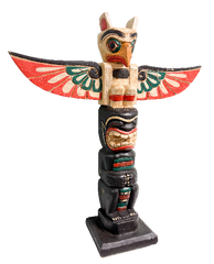 Wood Totem Pole Assorted Designs - 40cm