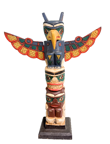 Wood Totem Pole Assorted Designs - 40cm