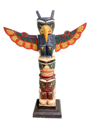 Wood Totem Pole Assorted Designs - 40cm