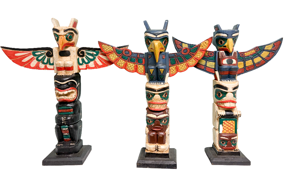 Wood Totem Pole Assorted Designs - 40cm