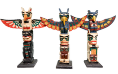 Wood Totem Pole Assorted Designs - 40cm