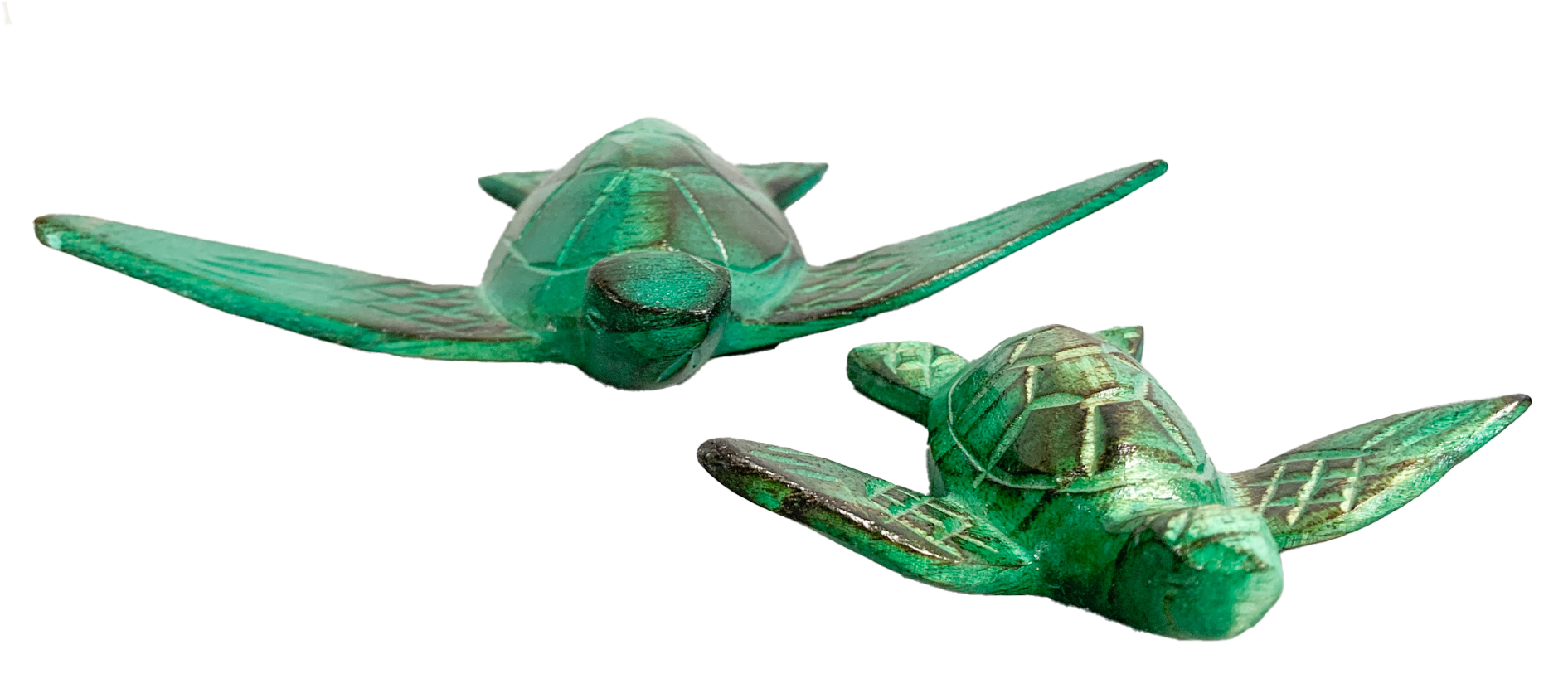 Wooden Turtle Green - Pack of Two