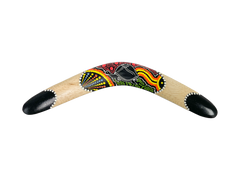 Wooden Boomerang - Dot-painted Animal Multicoloured - Two Sizes