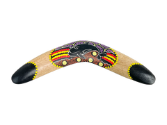 Wooden Boomerang - Dot-painted Animal Multicoloured - Two Sizes