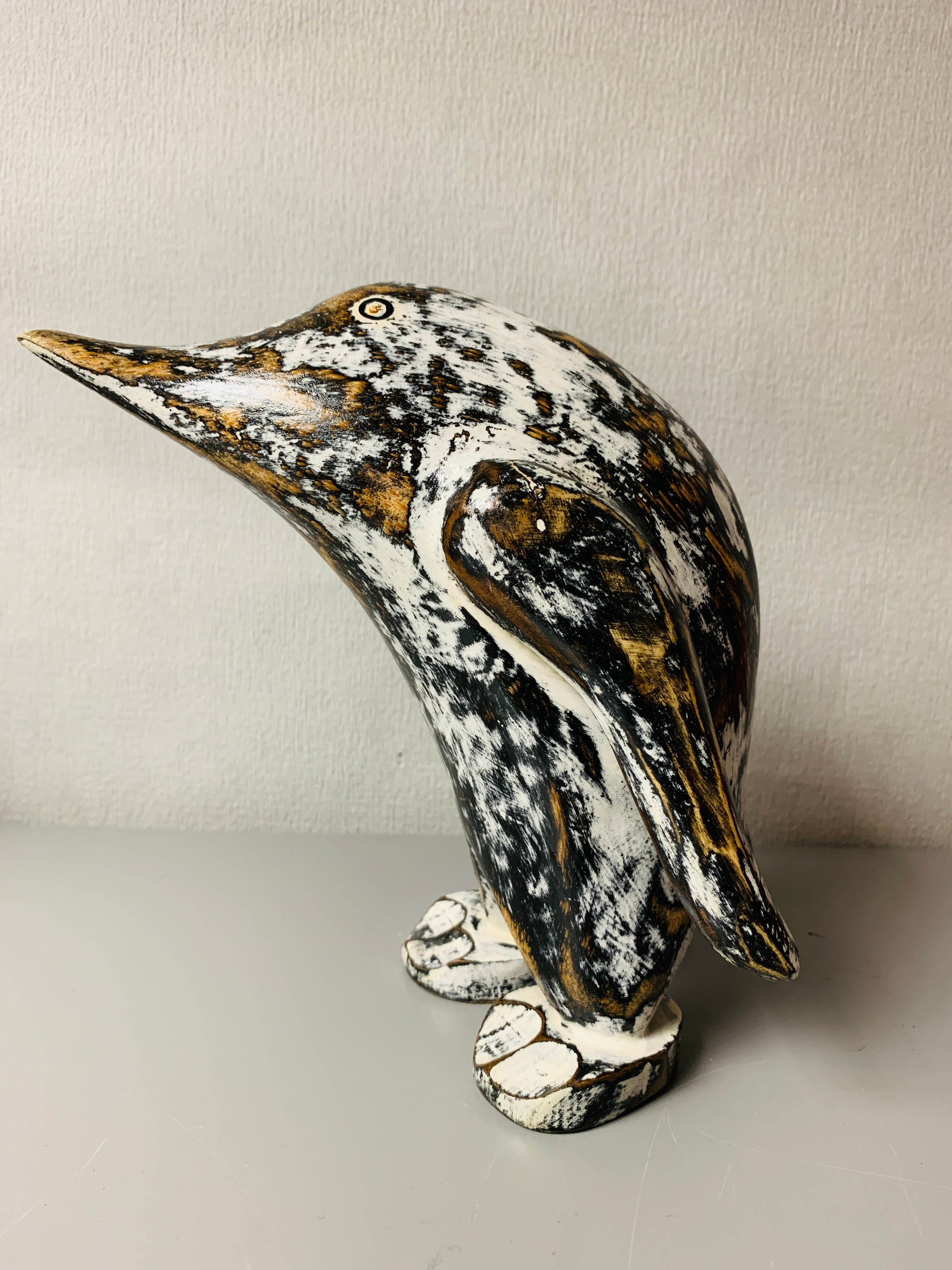 Wooden Carved Penguin Black