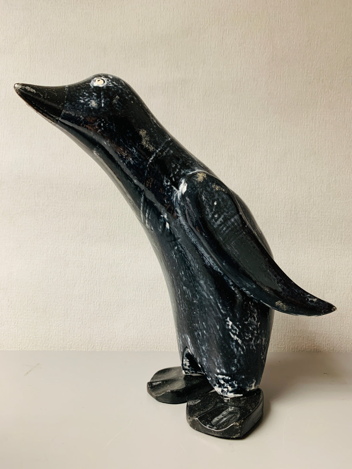 Wooden Carved Penguin Black