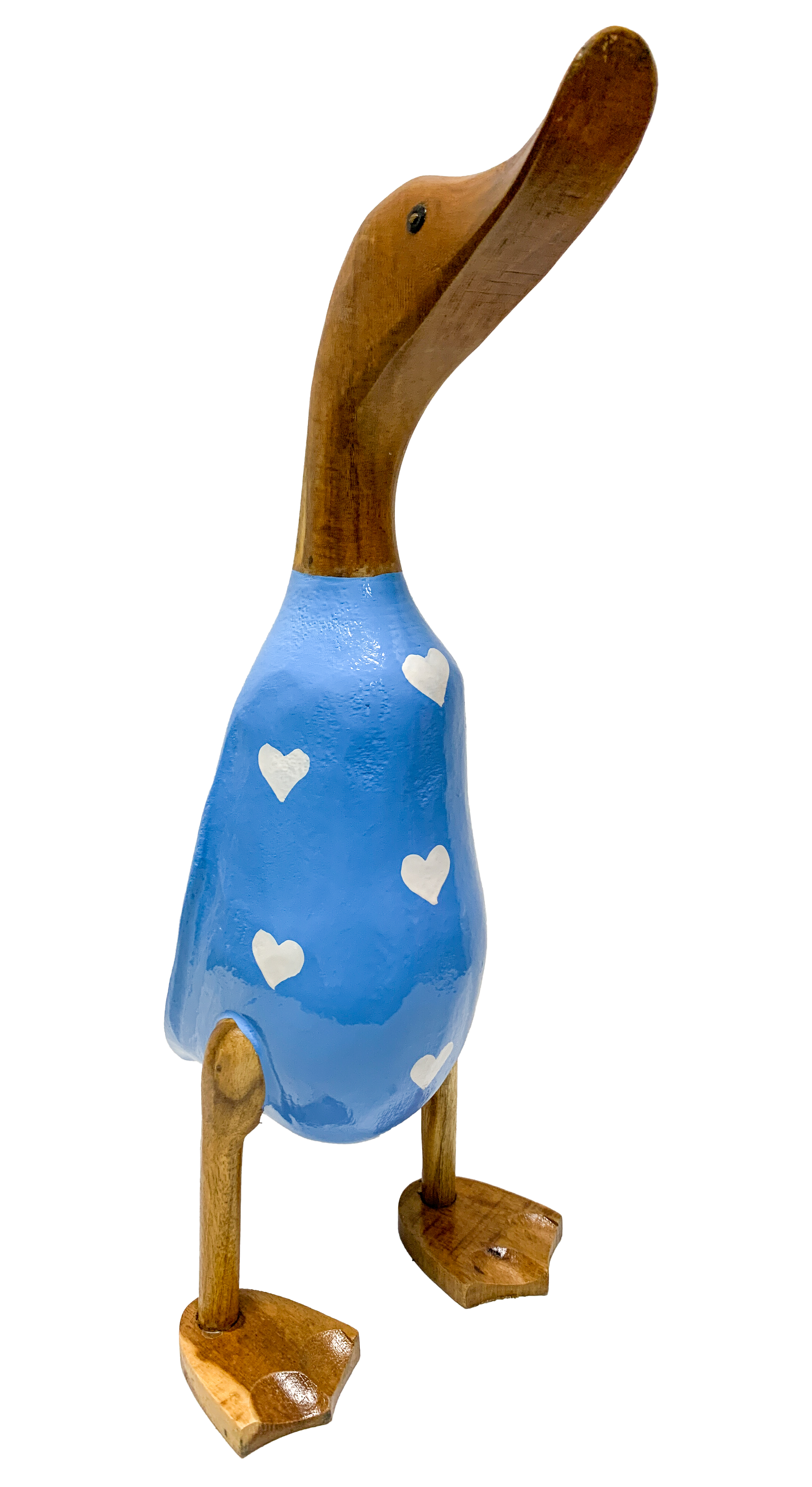 Bamboo Root Ducks Blue With Hearts - Various Sizes