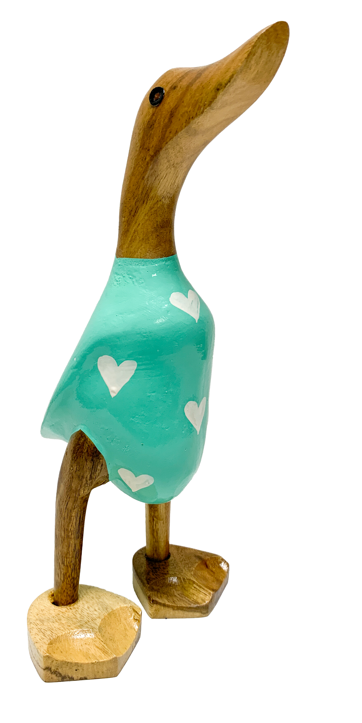 Bamboo Root Ducks Turquoise With Hearts - Various Sizes