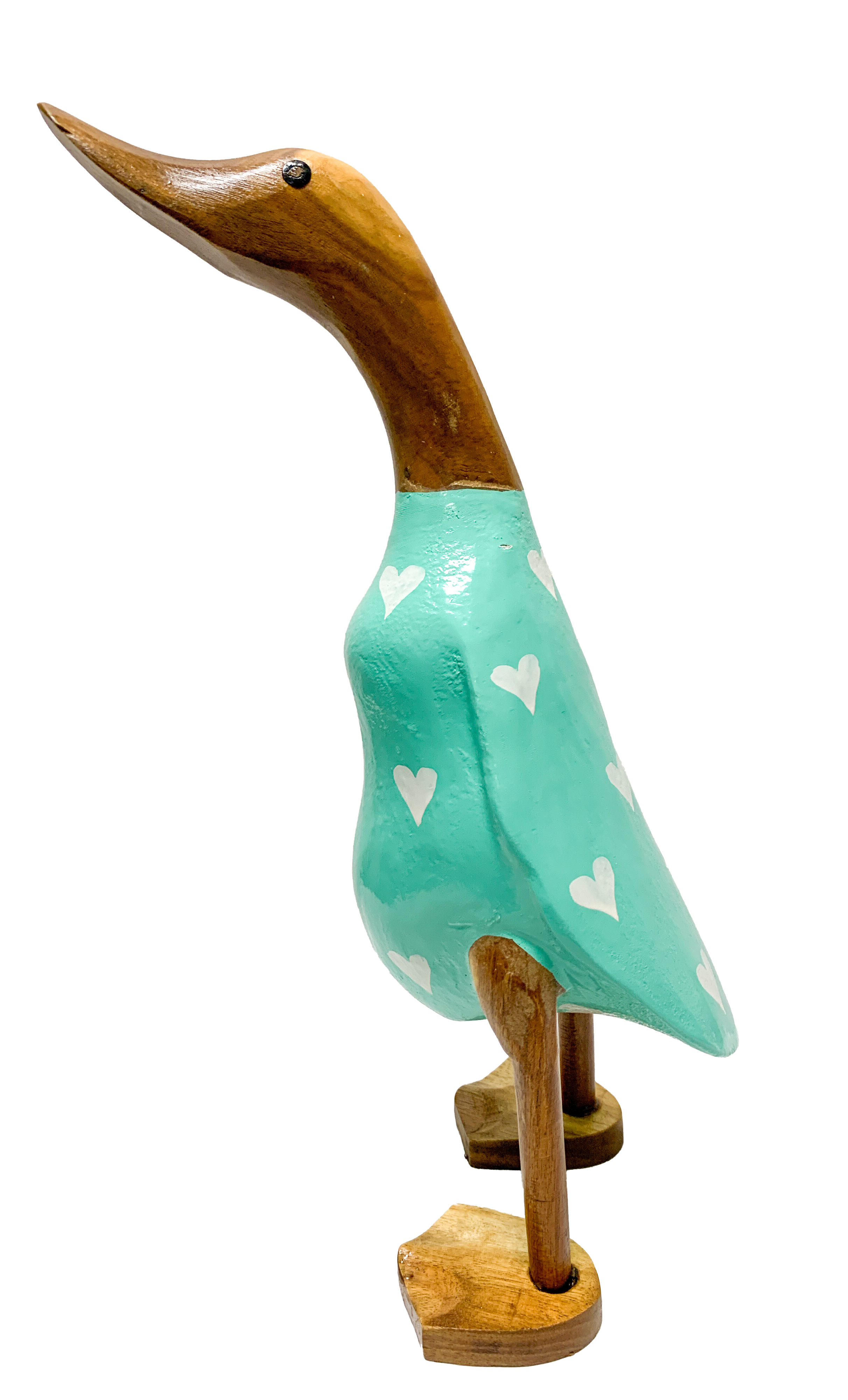 Bamboo Root Ducks Turquoise With Hearts - Various Sizes