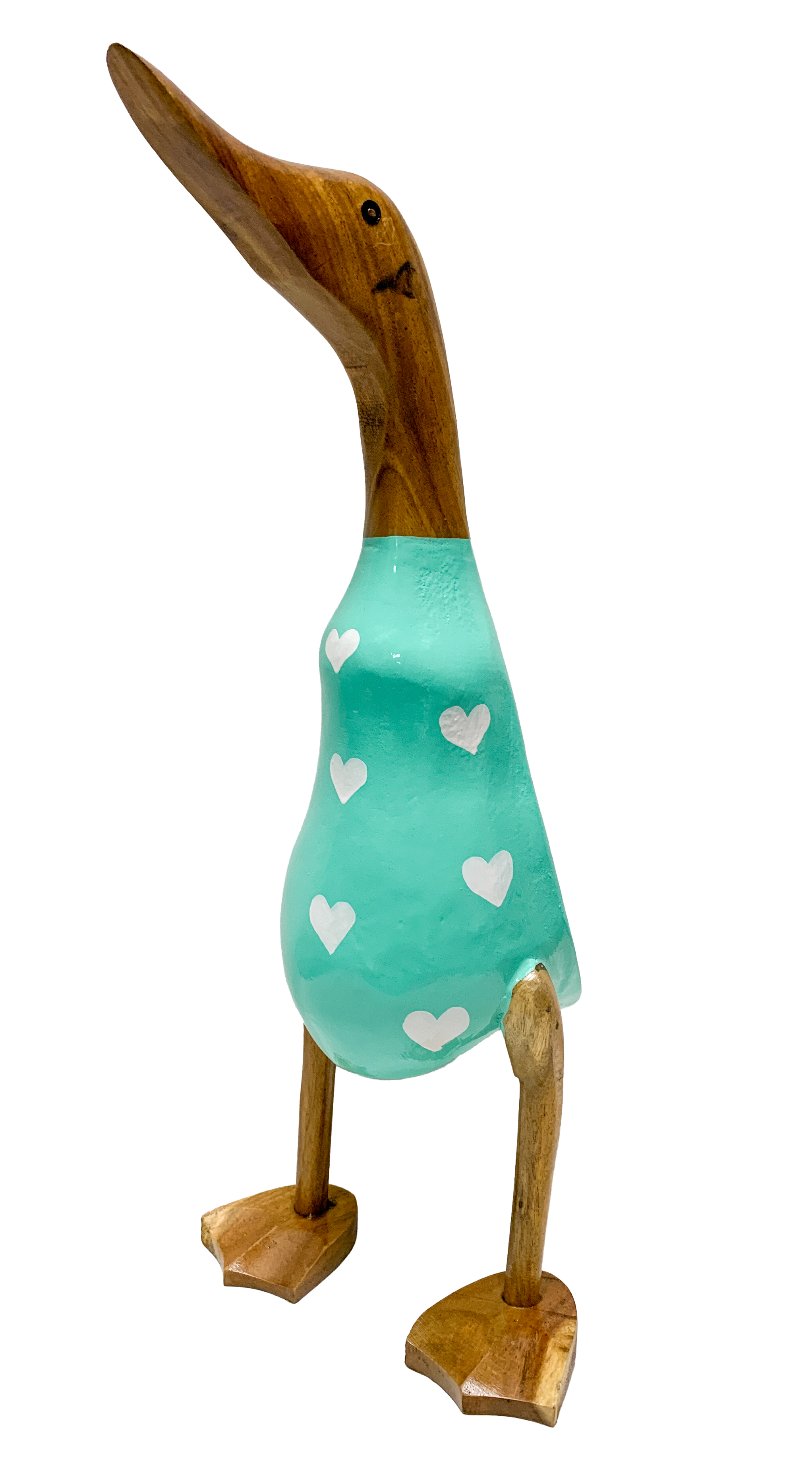Bamboo Root Ducks Turquoise With Hearts - Various Sizes