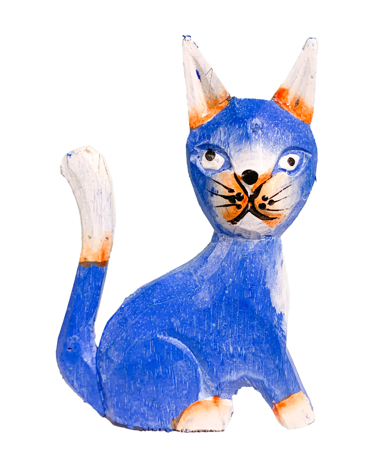 Wooden Painted Sitting Cat - Various Colours