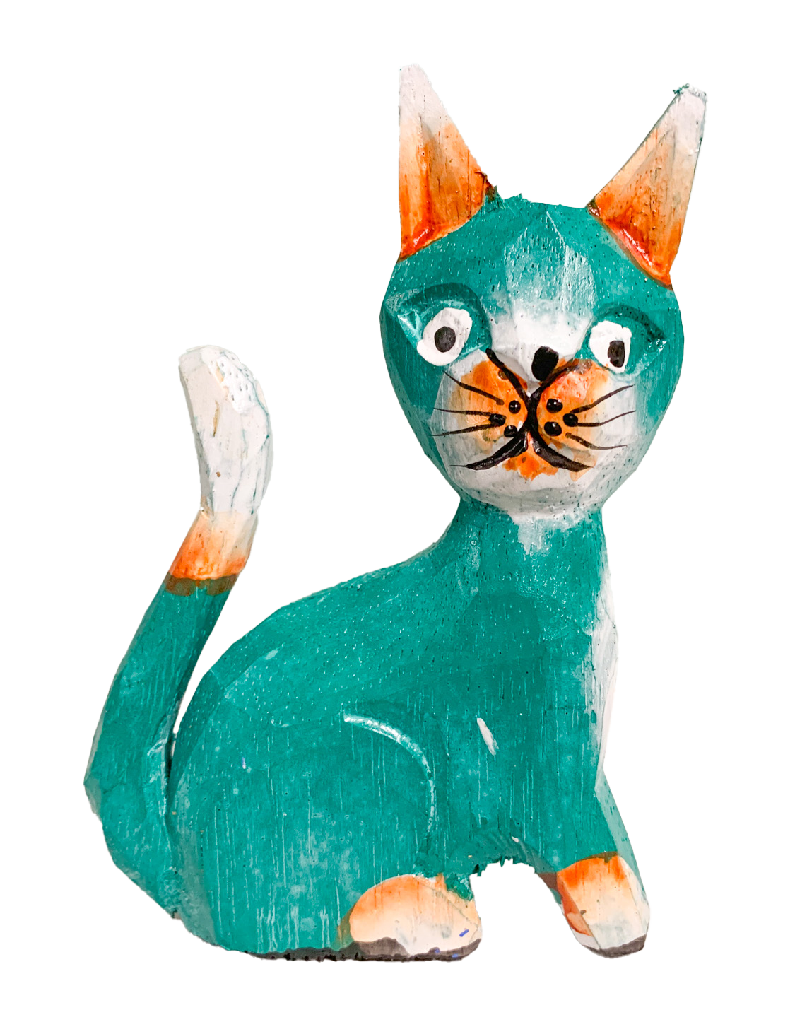 Wooden Painted Sitting Cat - Various Colours