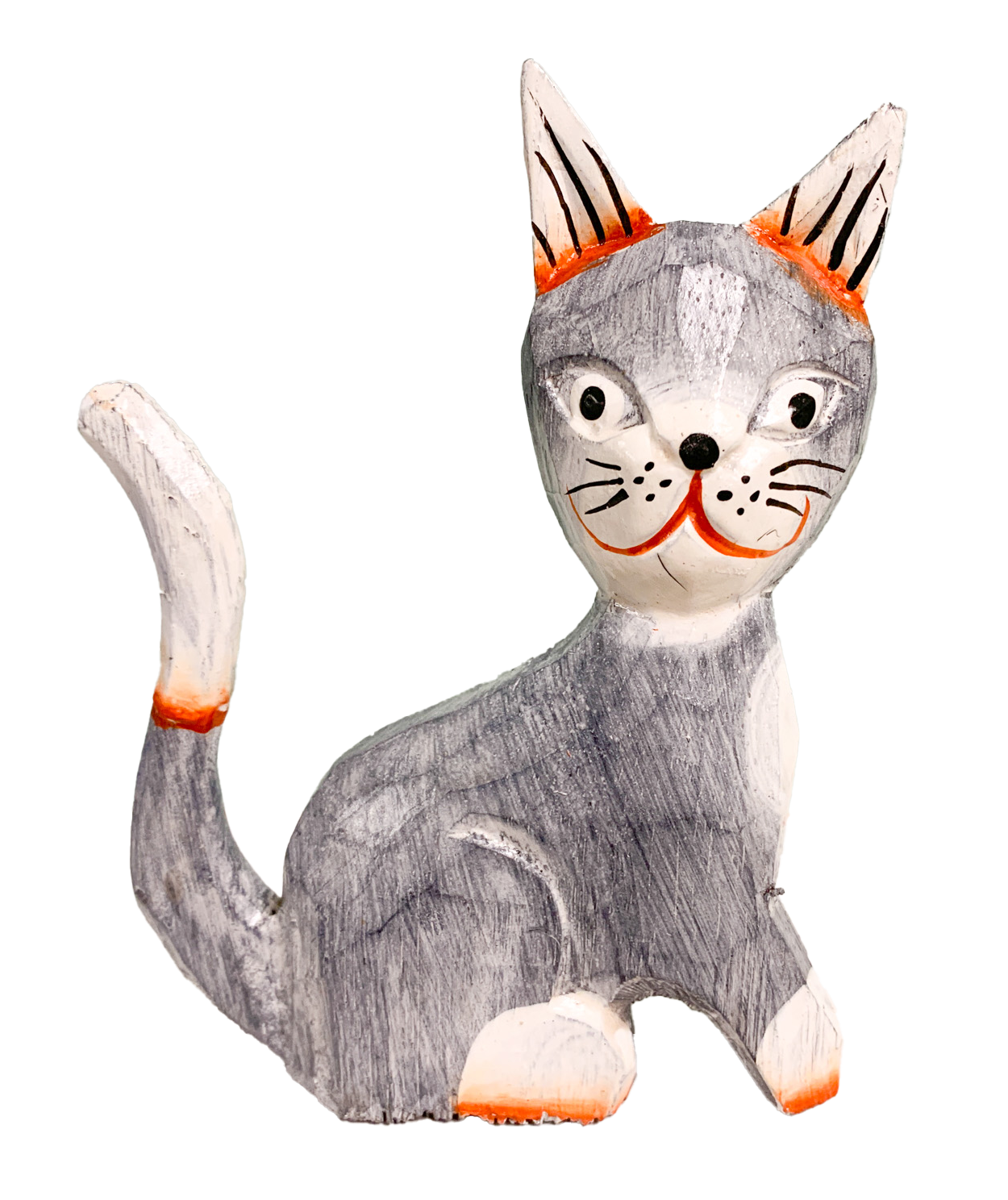 Wooden Painted Sitting Cat - Various Colours