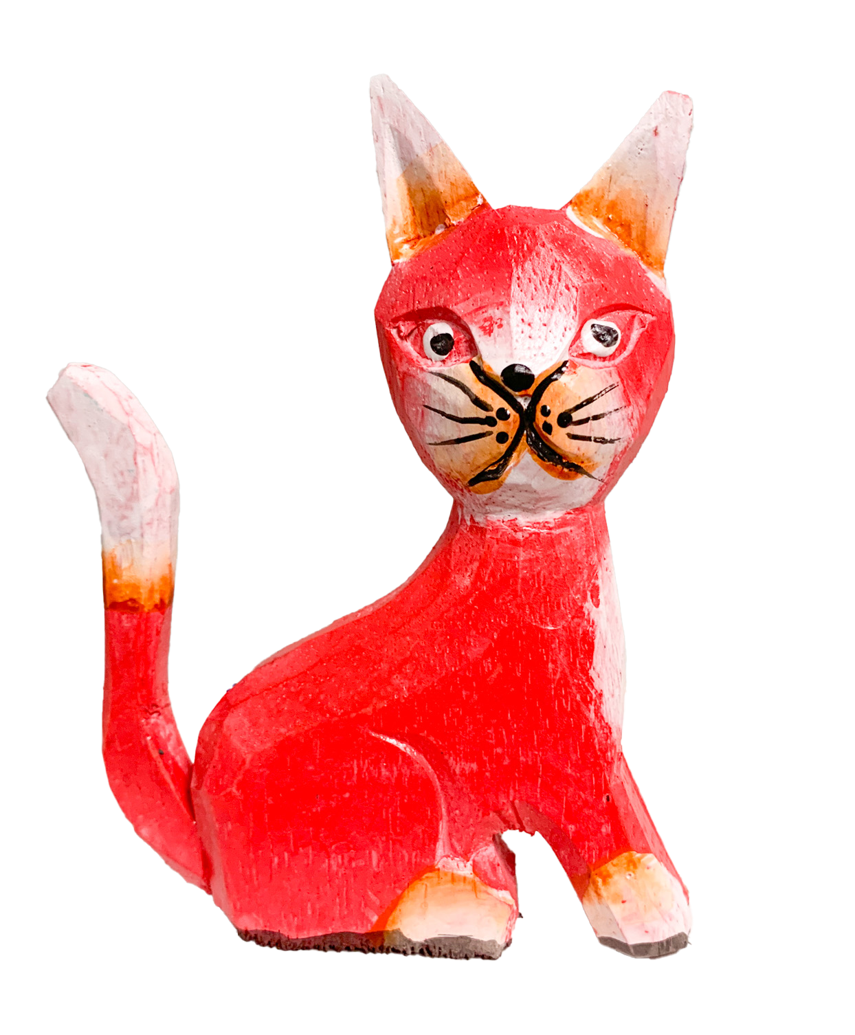 Wooden Painted Sitting Cat - Various Colours