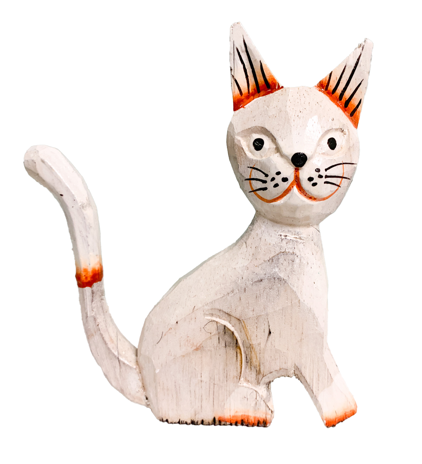 Wooden Painted Sitting Cat - Various Colours