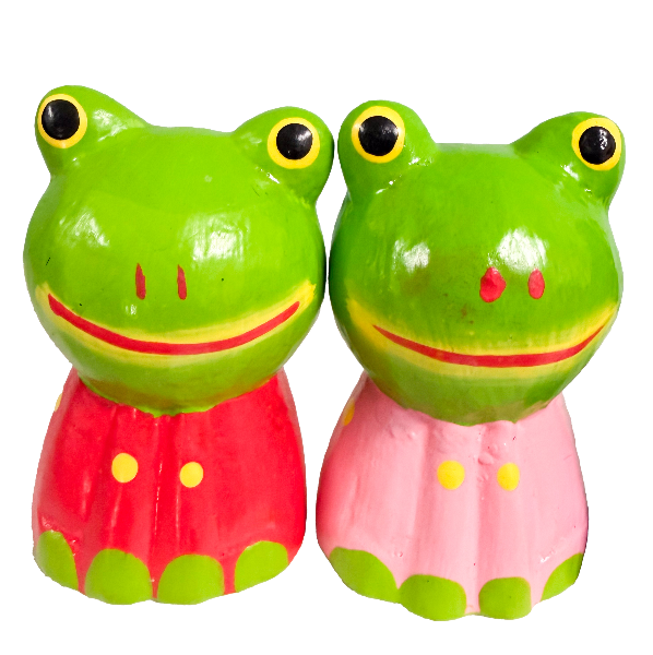 Wooden Painted Frogs - Set of Five