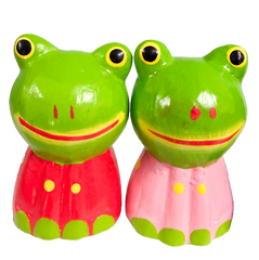 Wooden Painted Frogs - Set of Five