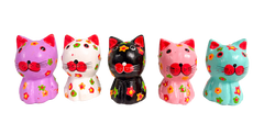 Wooden Painted Cats - Set of Five