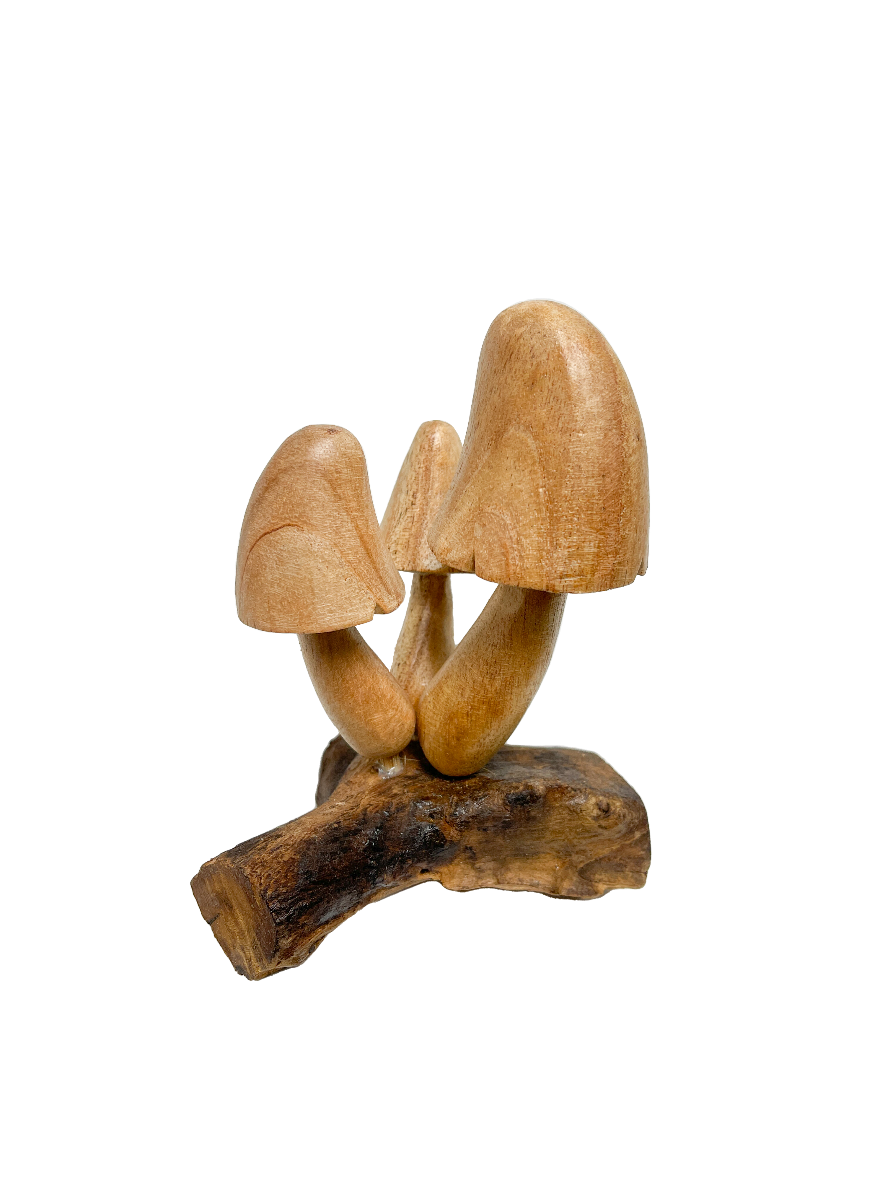 Wooden Carved Mushrooms x3