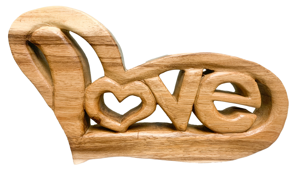 Abstract Love Wooden Carving