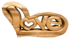 Abstract Love Wooden Carving