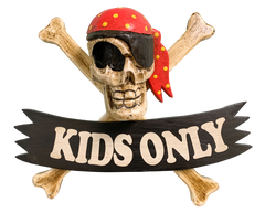 Wooden Pirate Sign - Kids Only
