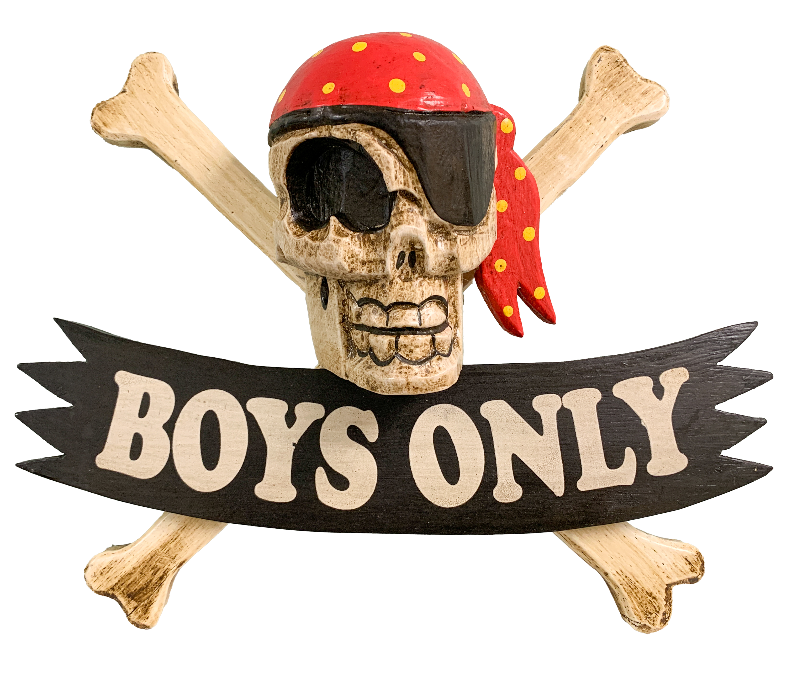 Wooden Pirate Sign - Boys Only