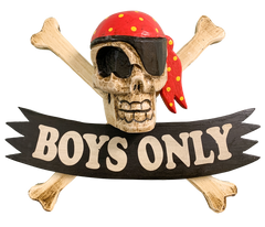 Wooden Pirate Sign - Boys Only