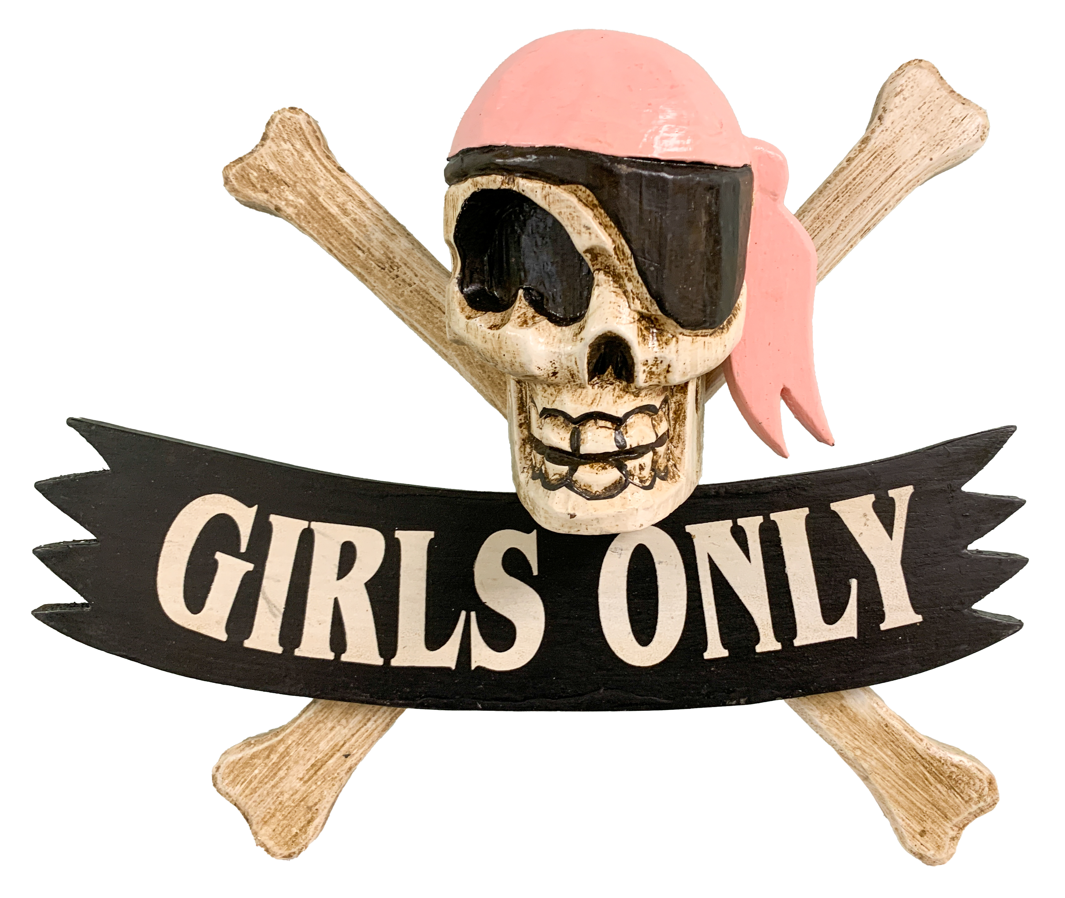 Wooden Pirate Sign - Girls Only