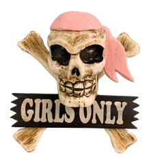 Wooden Pirate Sign - Girls Only