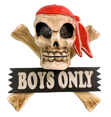 Wooden Pirate Sign - Boys Only