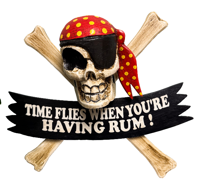 Wood Pirates Sign -Time Flies When You're Having Rum- 40cm