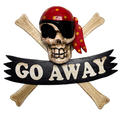 Wood Pirates Sign - Go Away 40cm