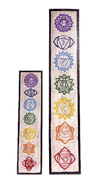 Wooden Chakra Sign Board - Set of Two