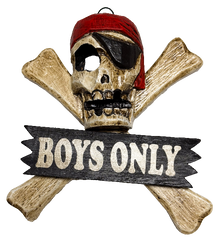 Wood Pirates Sign Boys Only 20cm