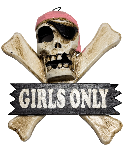 Wood Pirates Sign Girls Only 20cm