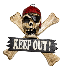 Wood Pirates Sign Keep Out 20cm