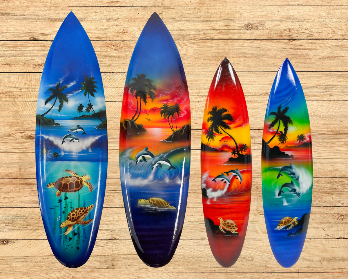 Wooden Painted Surfboard - Various Sizes