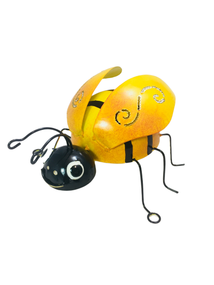 Painted Yellow Metal Bee