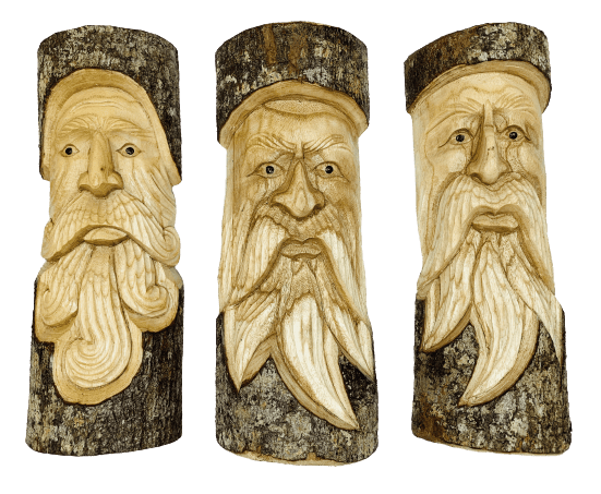 Assorted Green Man Carvings - 30cm