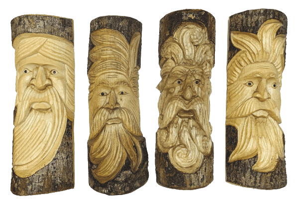 Assorted Green Man Carvings - 30cm